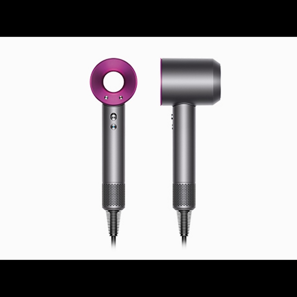 Dyson Fuschia Hairdryer with attachments